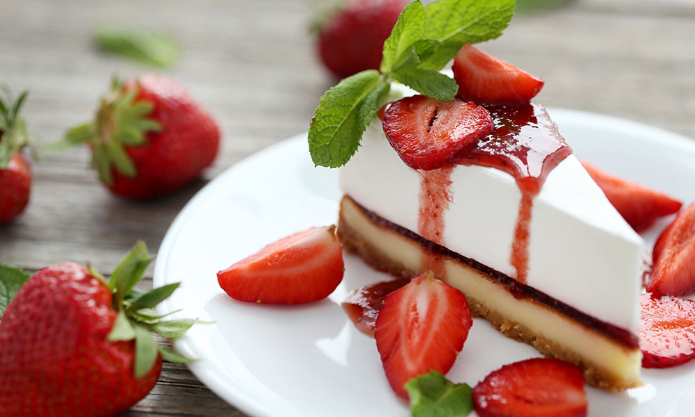Cheesecake au coulis de fraise