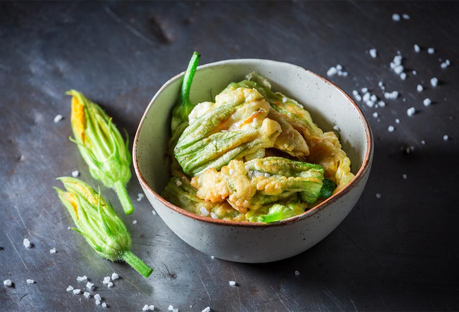 Fleur de courgette frite en tempura