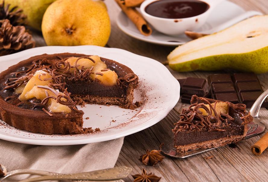 Tarte aux poires et au chocolat