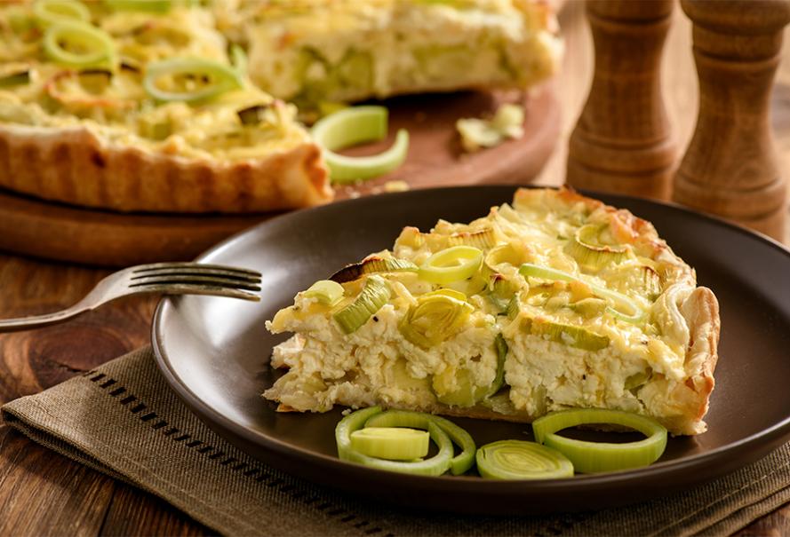 Tarte pommes de terre, poireaux, chèvre