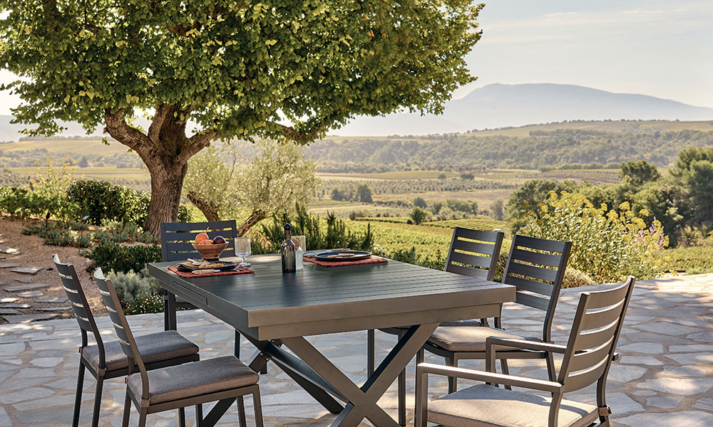 Table de jardin rectangulaire extensible 8/10 personnes anthracite Fargo ECLOZ