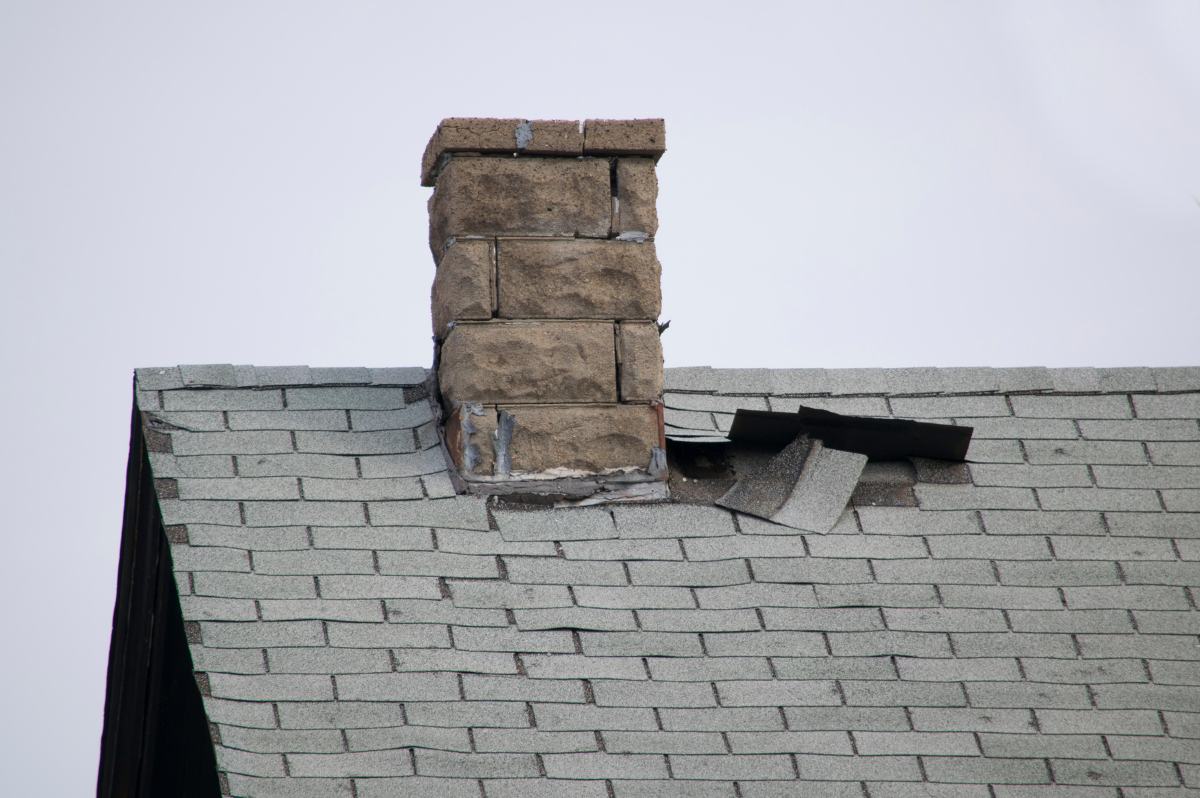 Roof with damage