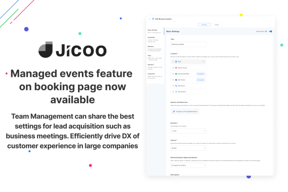 Managed events feature on booking page now available