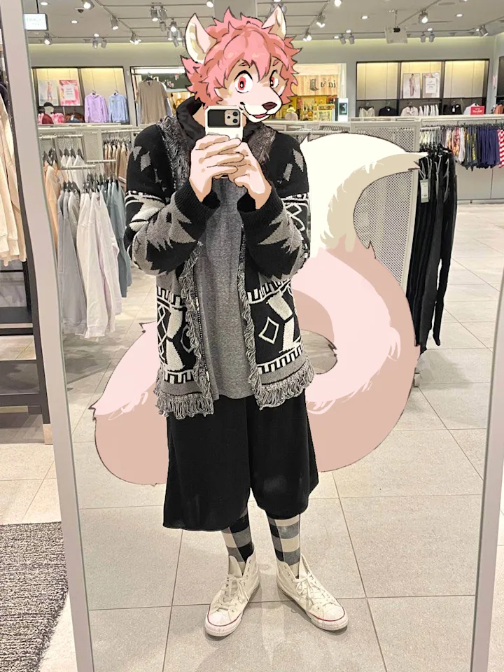 Example artwork of a 'Fursona Selfie' commission