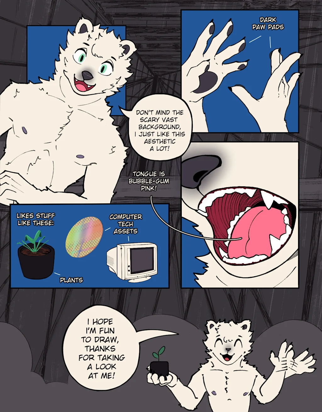 Example artwork of a Comic Reference Sheet commission