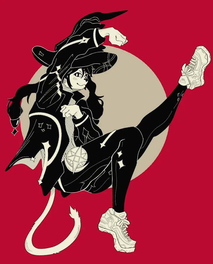 Example artwork of a 'Black and Red Inks' commission