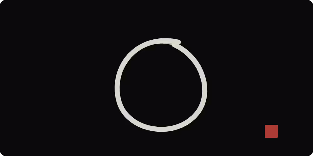 An open ink circle, the reward loop.