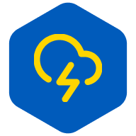 Storm Icon Inverted Hexagon