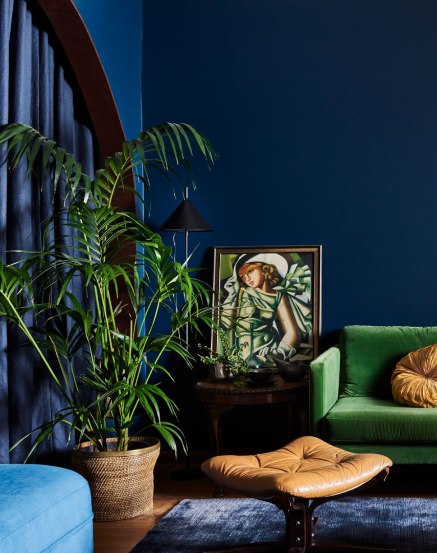 Hickford Street_blue eclectic living room