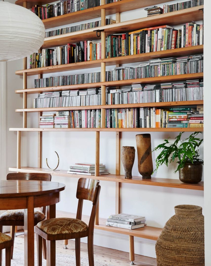 Bent Street_timber library shelf