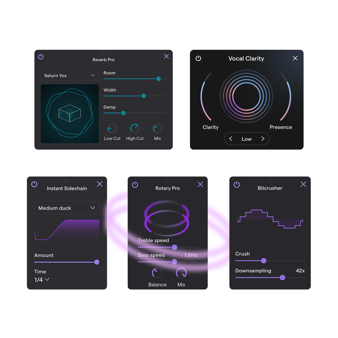 Soundtrap Mixer — Adjust volume, panning, and effects for each track
