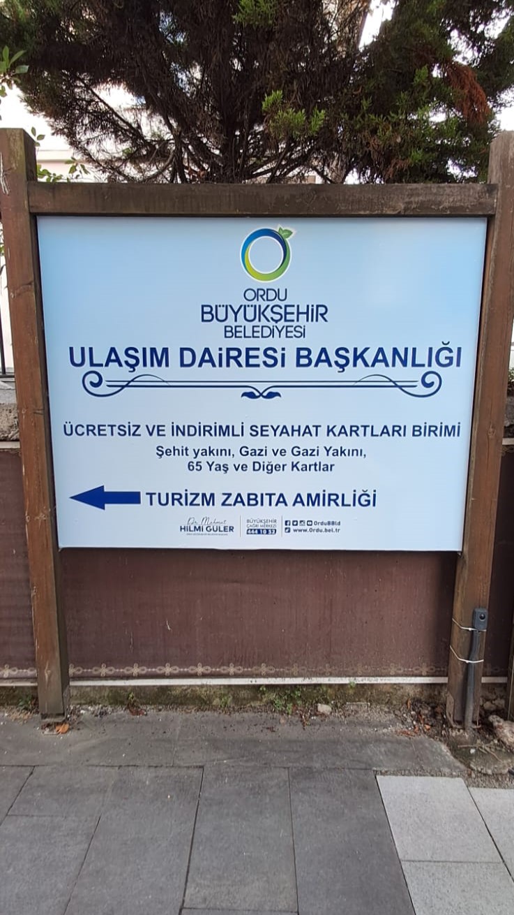 Ordum Kart Başvuru Merkezi Tabelası