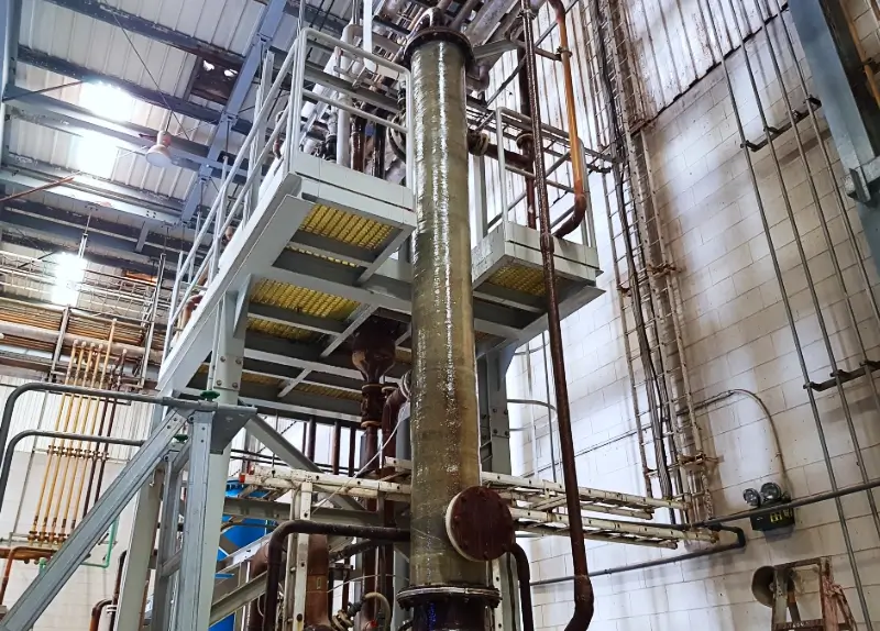 Chemical pipe with an operating temperature of 80ᵒC