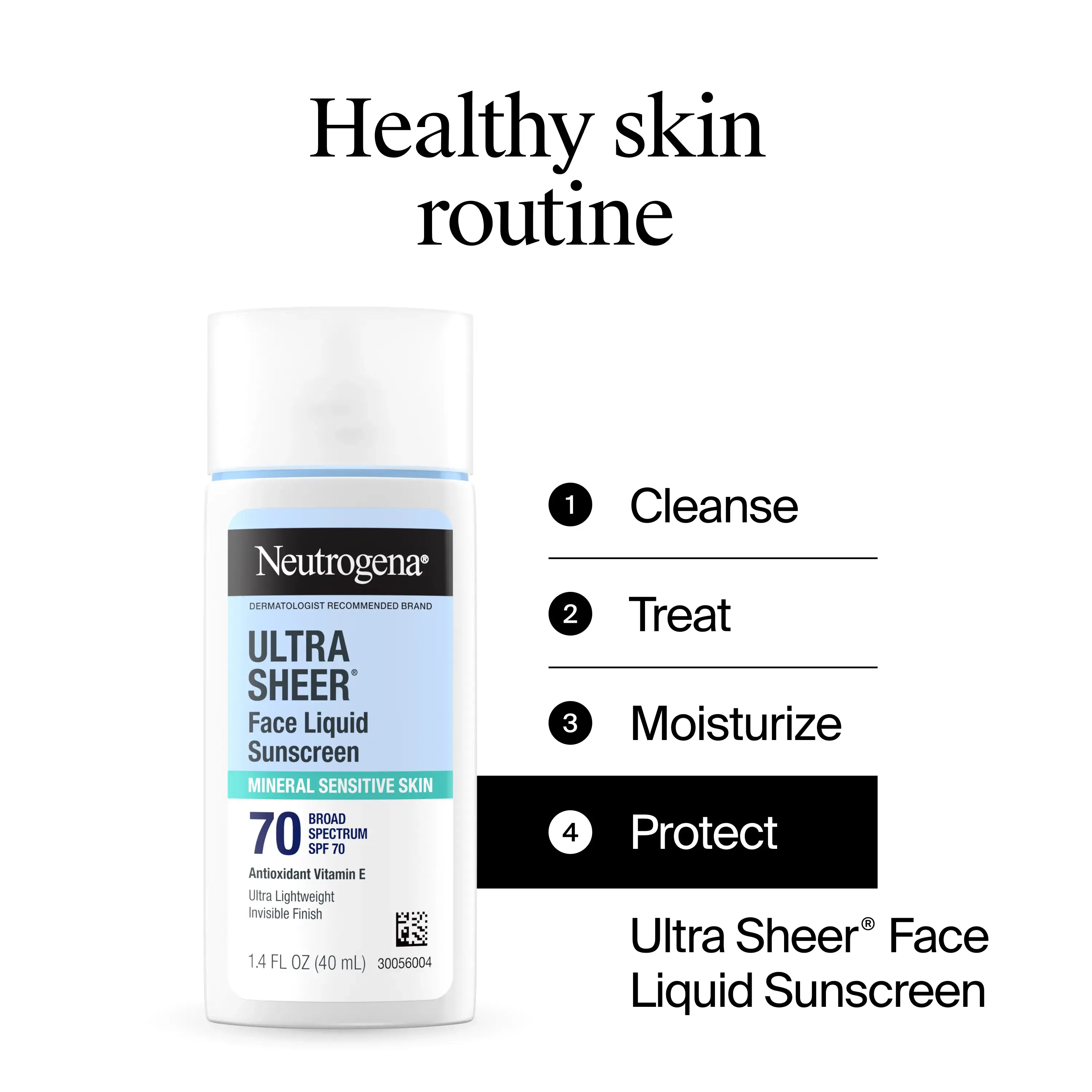 Neutrogena Ultra Sheer Face Liquid SPF 70 Sunscreen, 1.4 fl. oz