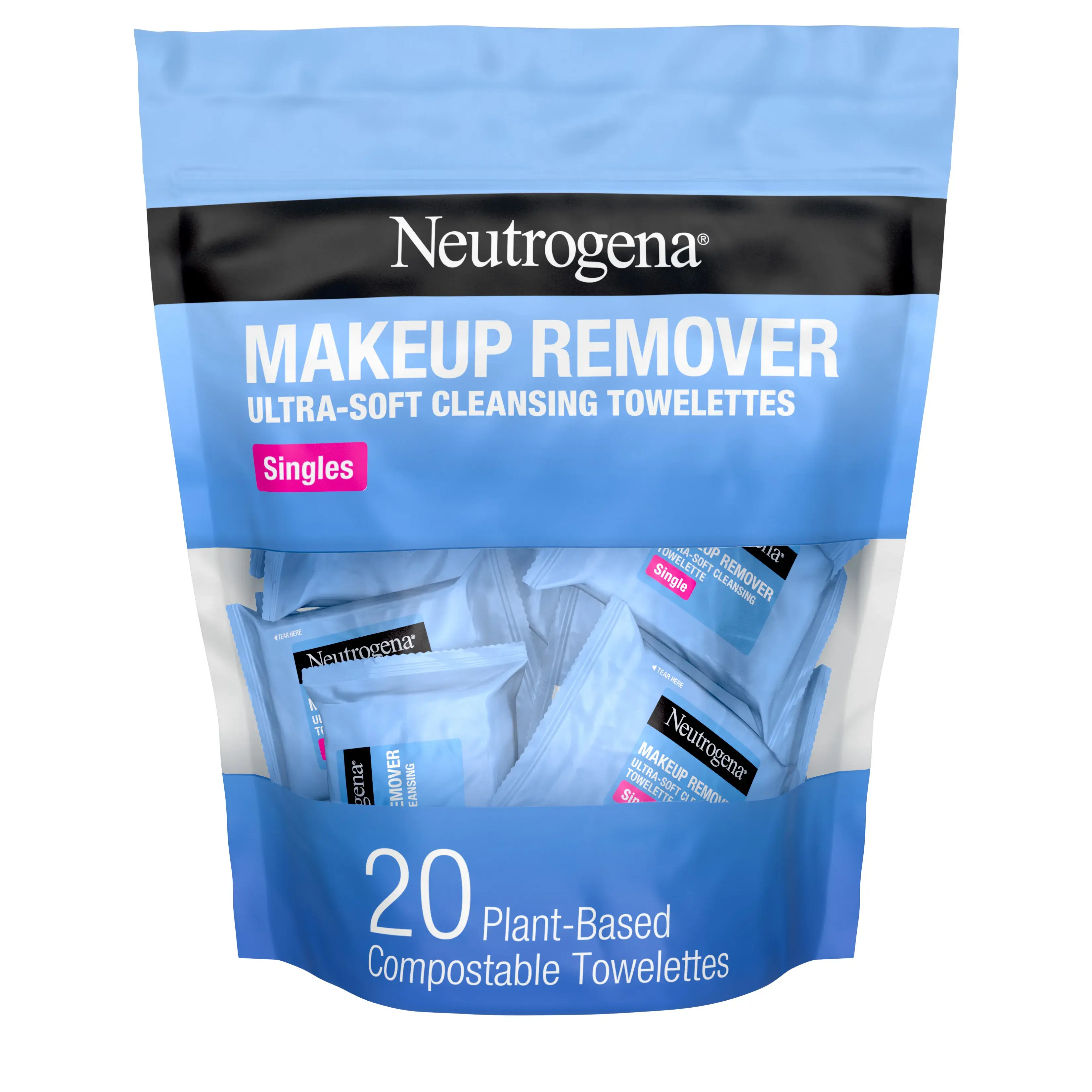  Individually Wrapped Makeup Remover Cleansing Wipes Front of Packaging