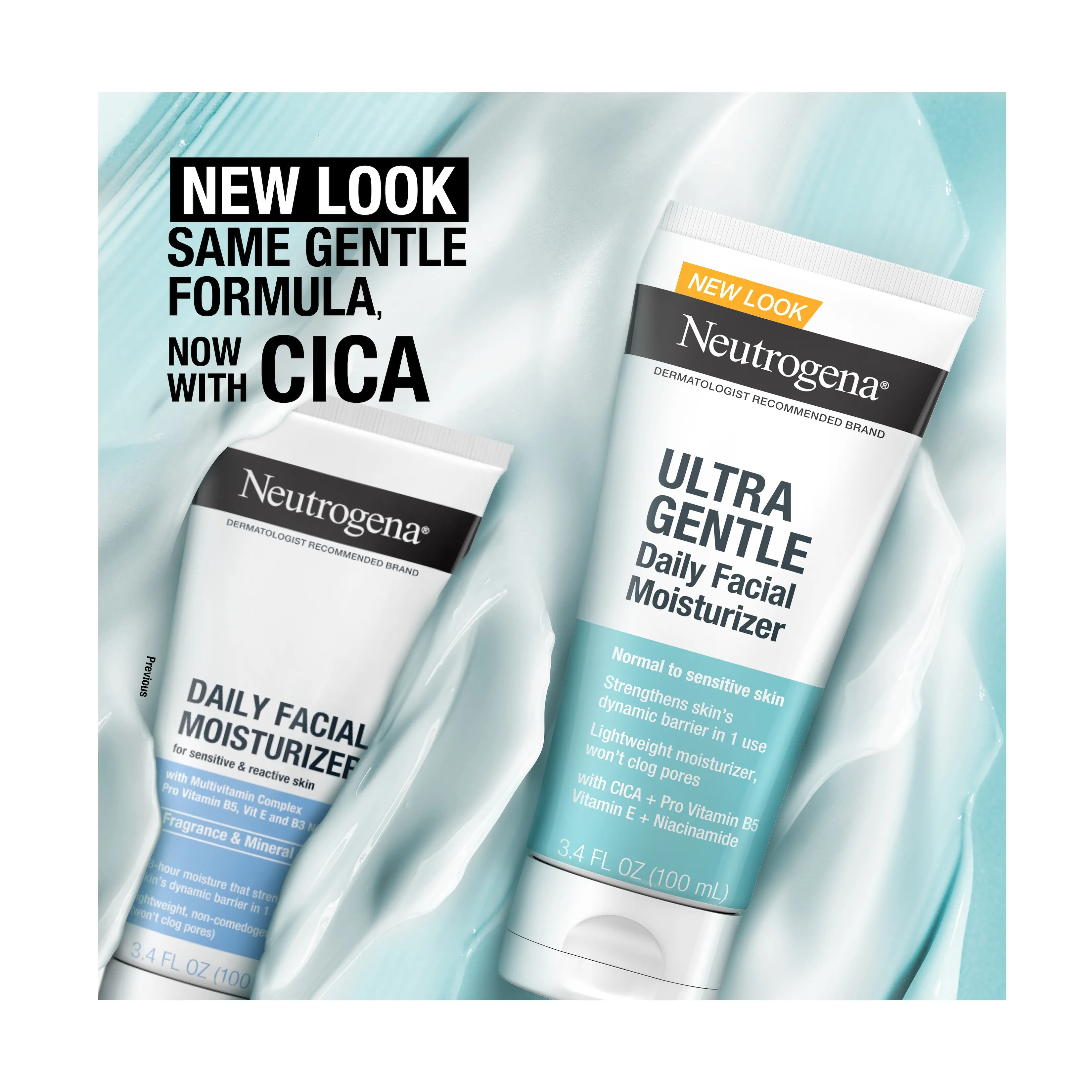 New look same gentle formula now with CICA