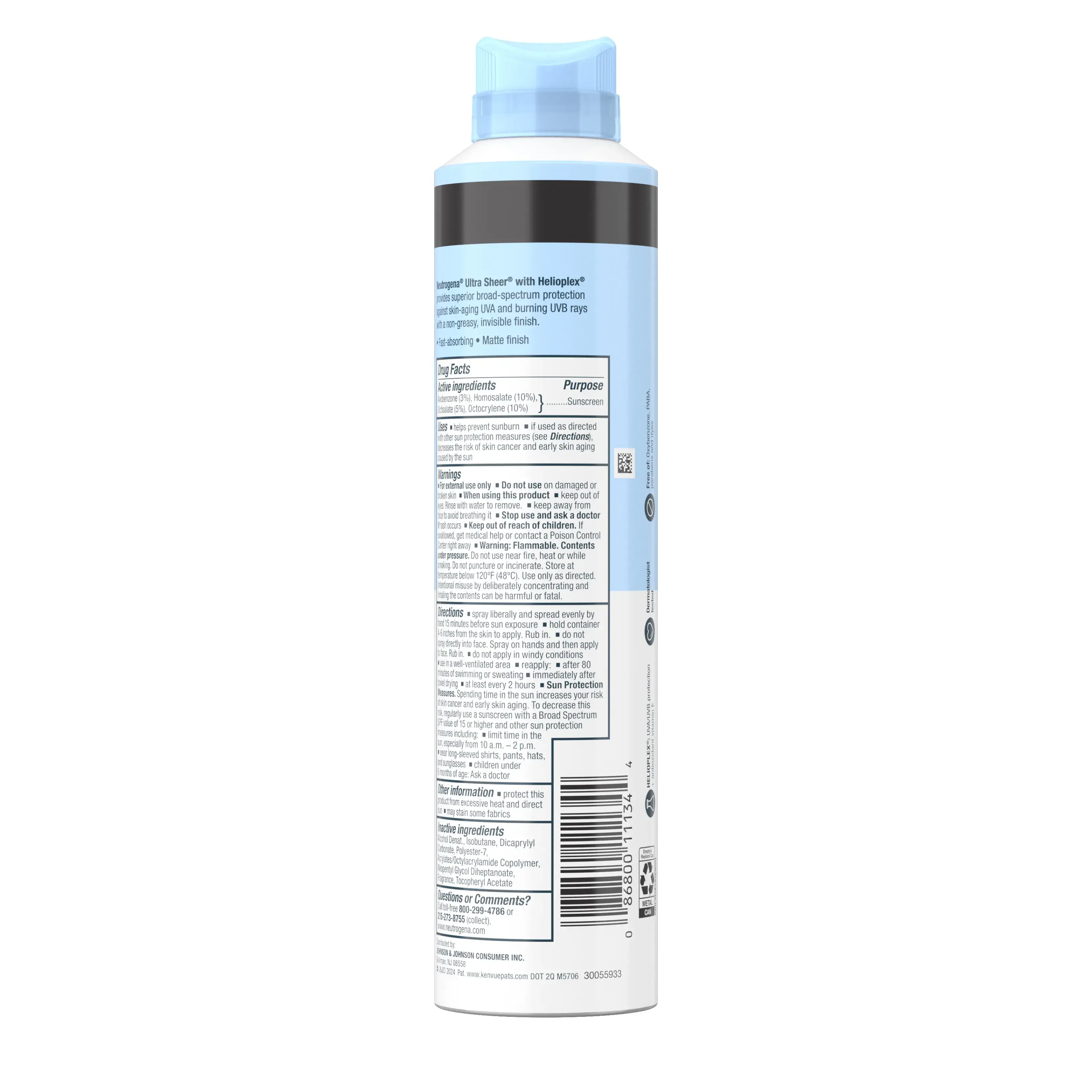 Neutrogena Ultra Sheer Sunscreen Spray, Lightweight, Family Size, 8 oz