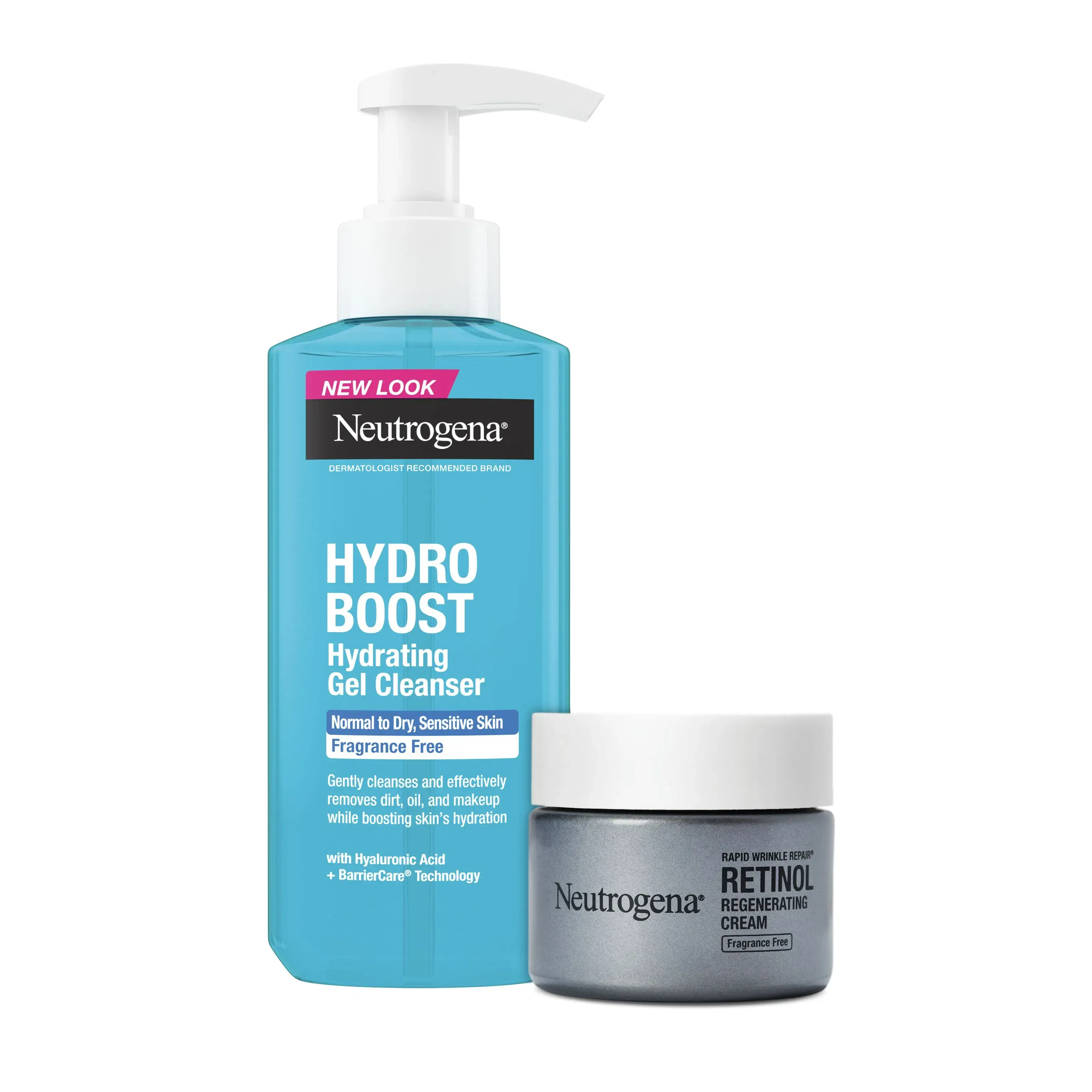 Neutrogena® Anti-Aging Nighttime Duo with Cleanser and Moisturizer individual product packaging