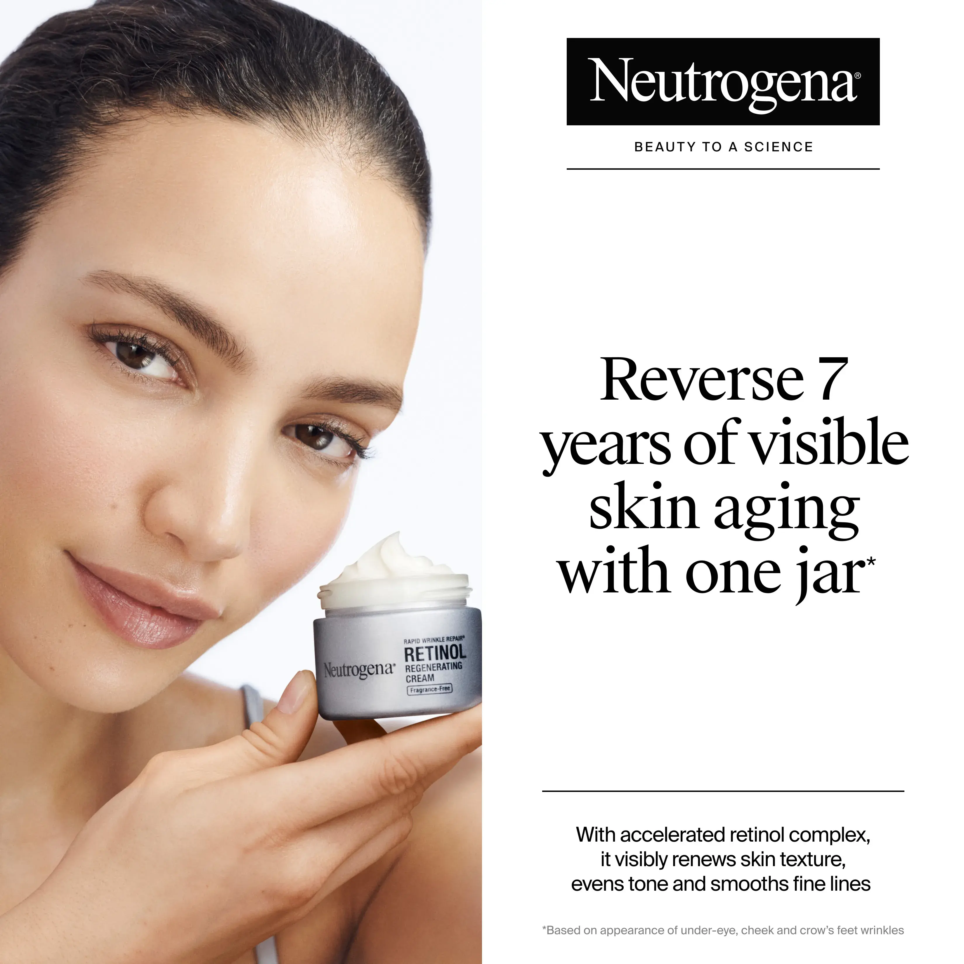 Reverse 7 years of visible skin aging with one jar of Rapid Wrinkle Repair Moisturizer