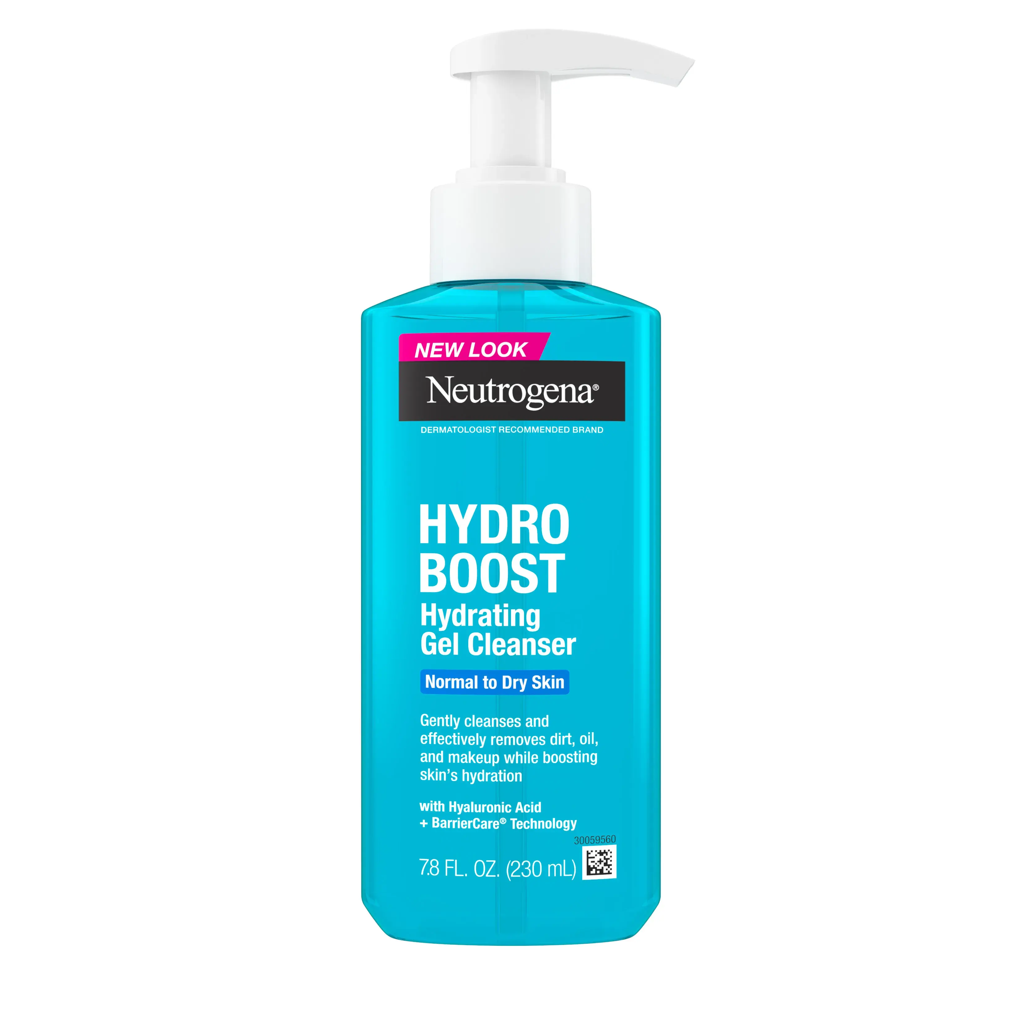Neutrogena® Hydro Boost Face Wash, Hyaluronic Acid Hydrating Cleansing Gel Front of Packaging