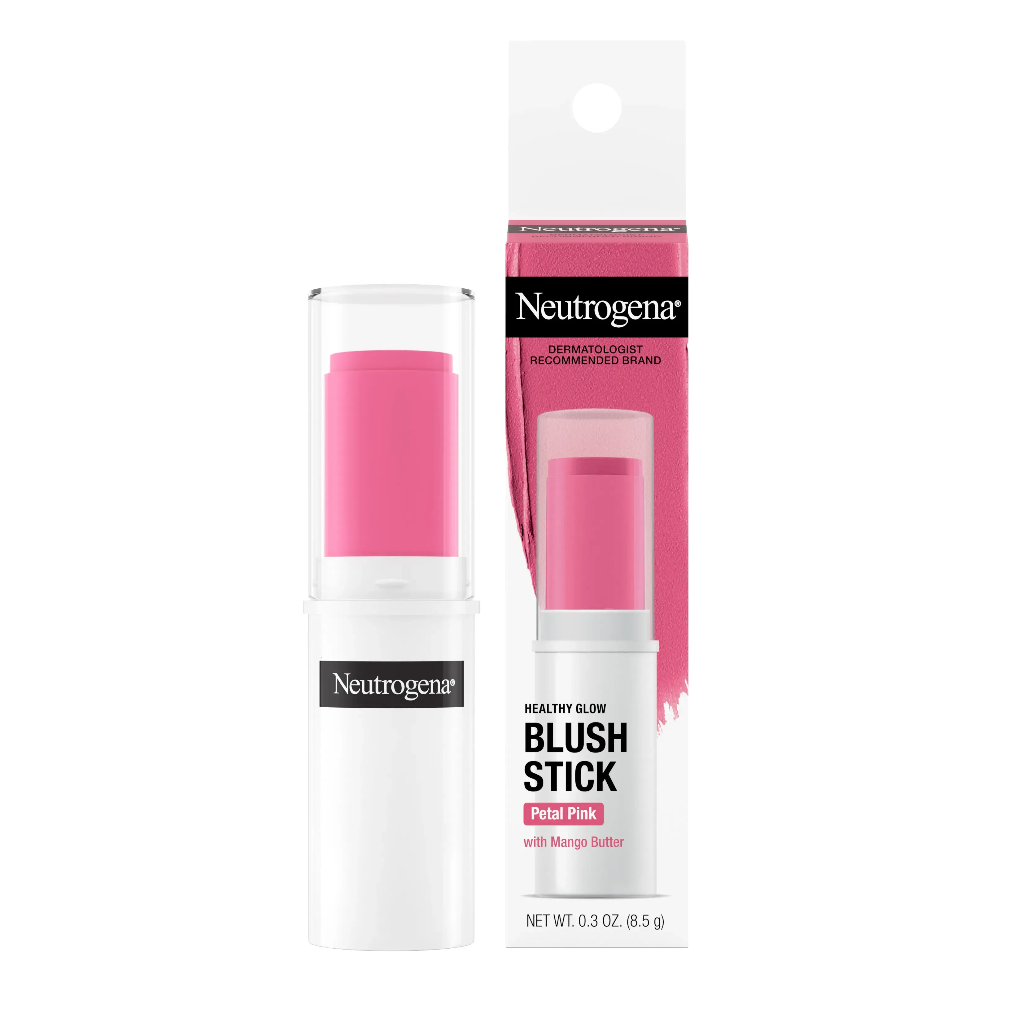 Neutrogena Healthy Glow Blush Stick, Petal Pink 0.3 Oz Front of Pack