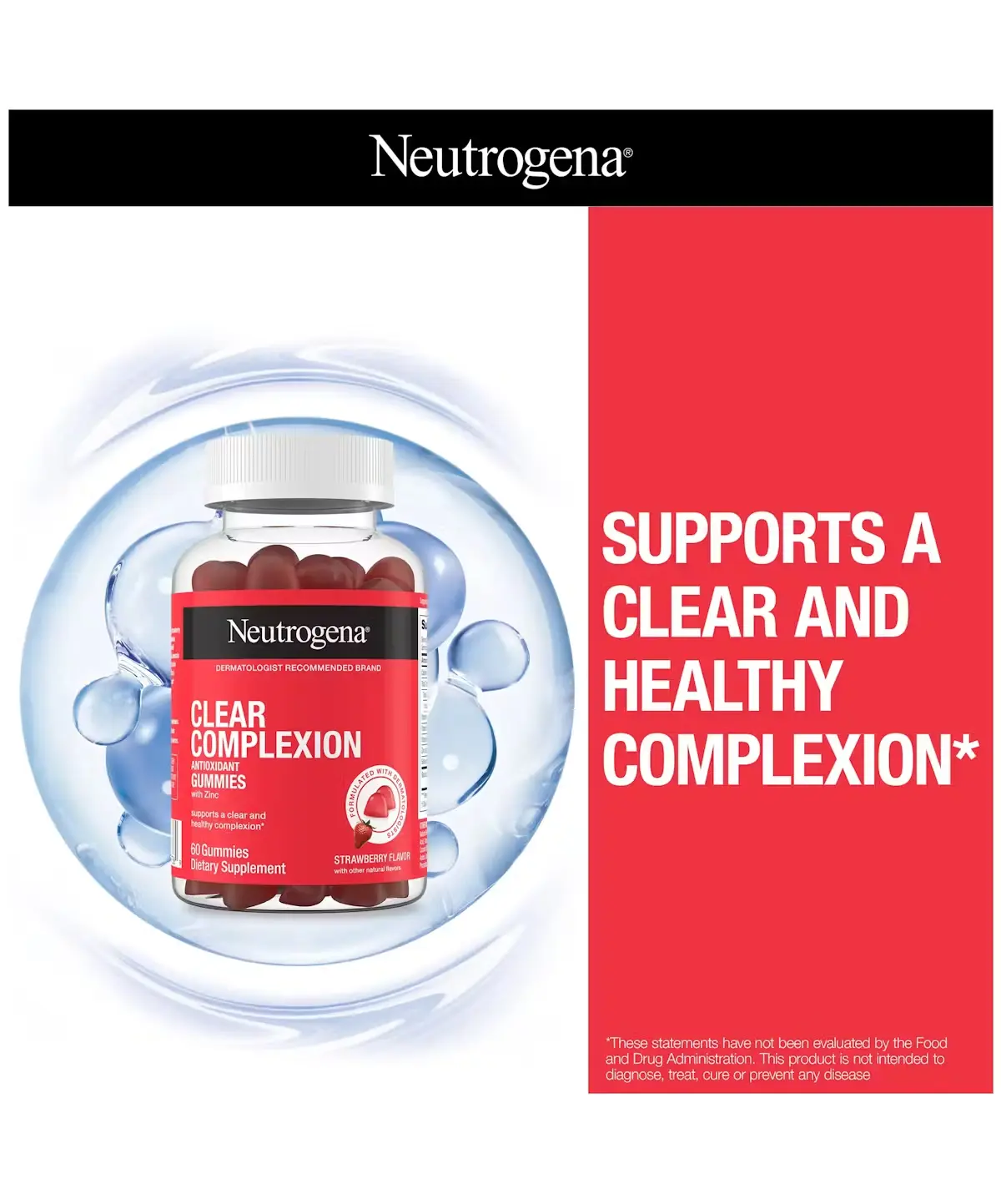 Neutrogena® Clear Complexion Antioxidant Gummies with Zinc 60CT