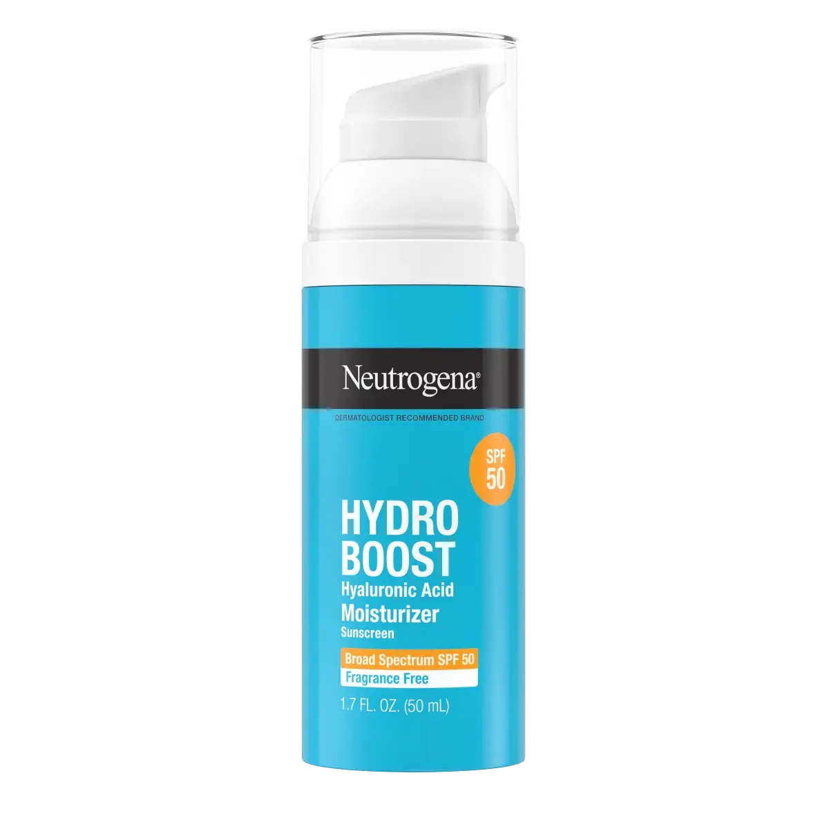 Neutrogena® Hydro Boost Hyaluronic Acid Moisturizer SPF 50 Front of Packaging