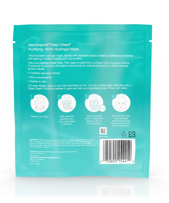 Deep Clean® Purifying 100% Hydrogel Face Mask with Hyaluronic Acid