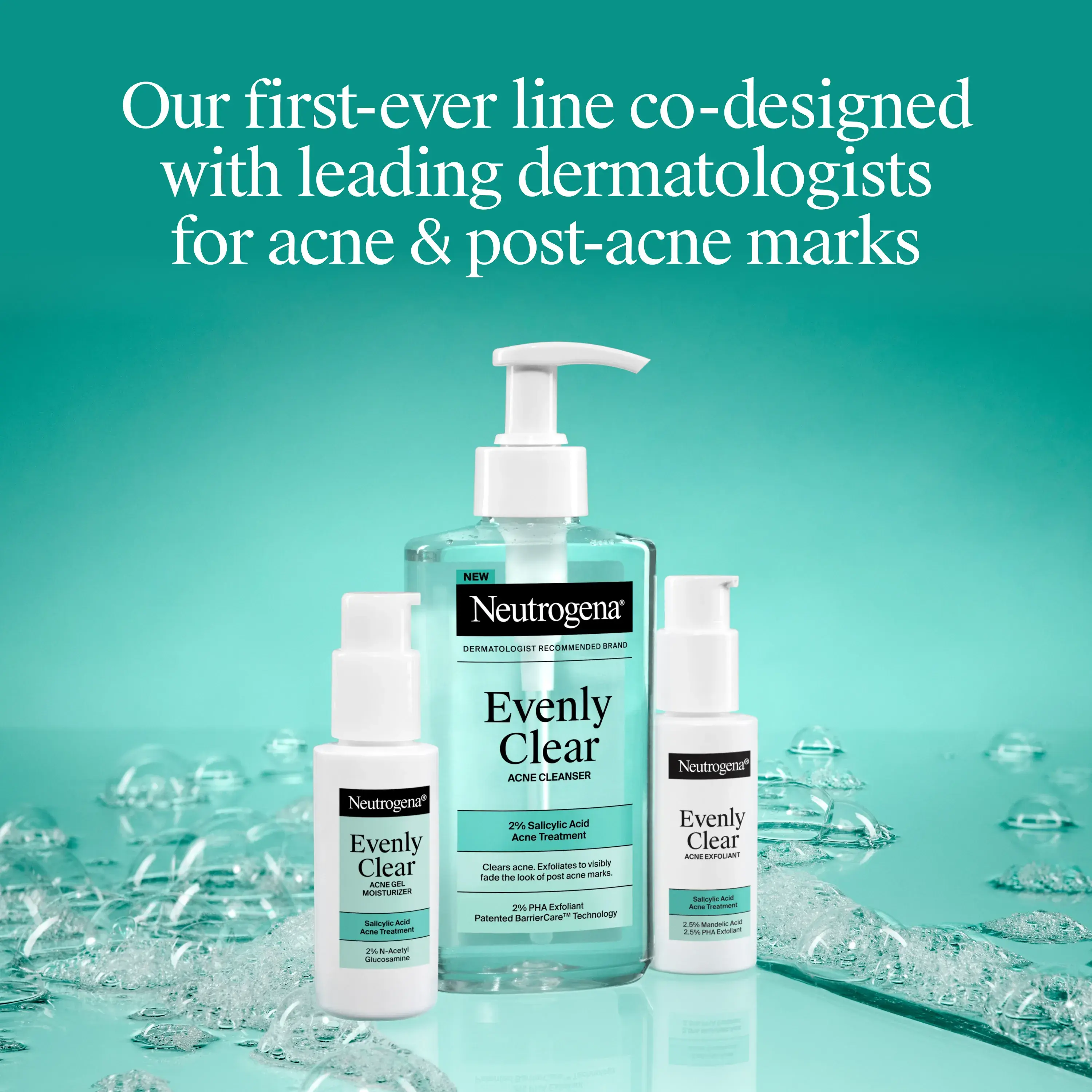 Our first-ever line co-designed with leading dermatologists for acne & post-acne marks