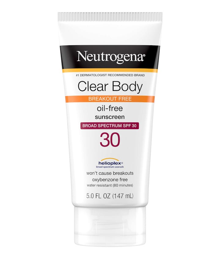 Neutrogena Clear Body Break-Out Free Liquid Lotion Sunscreen Broad Spectrum SPF 30