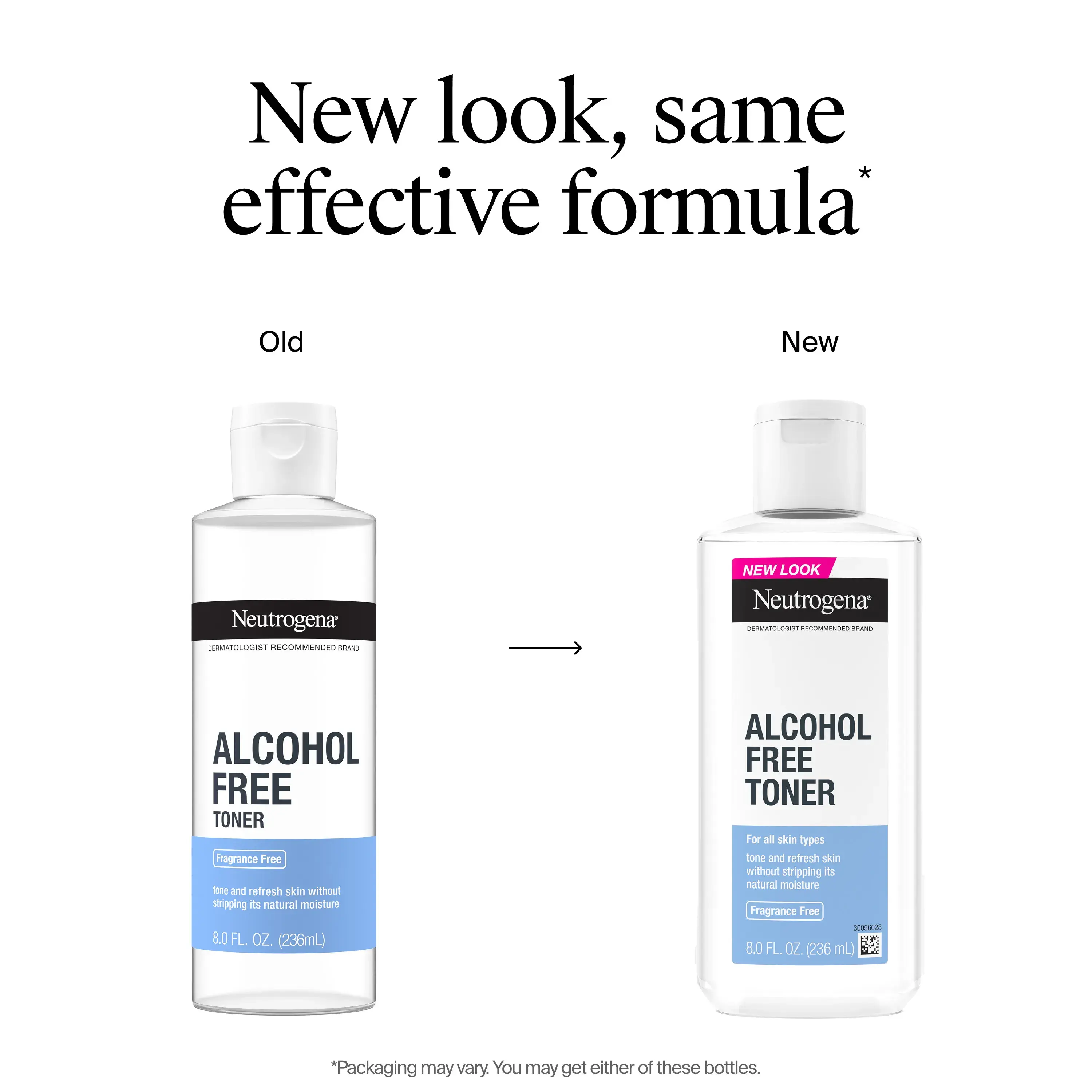 Neutrogena® Alcohol-Free Toner: Same Formula, New Look and Packaging