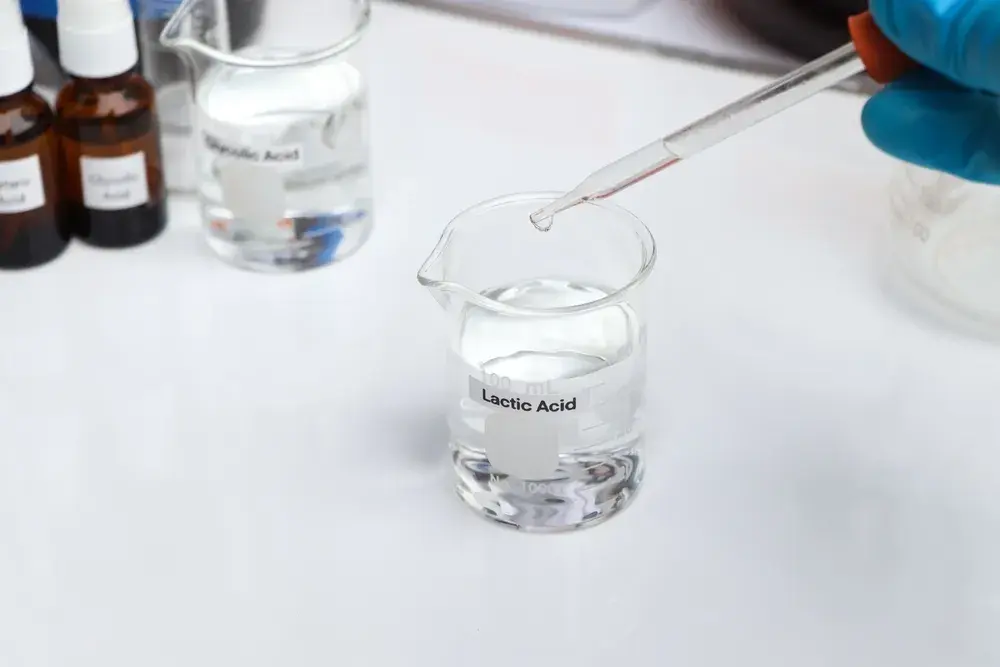 A dish of clear viscous fluid.