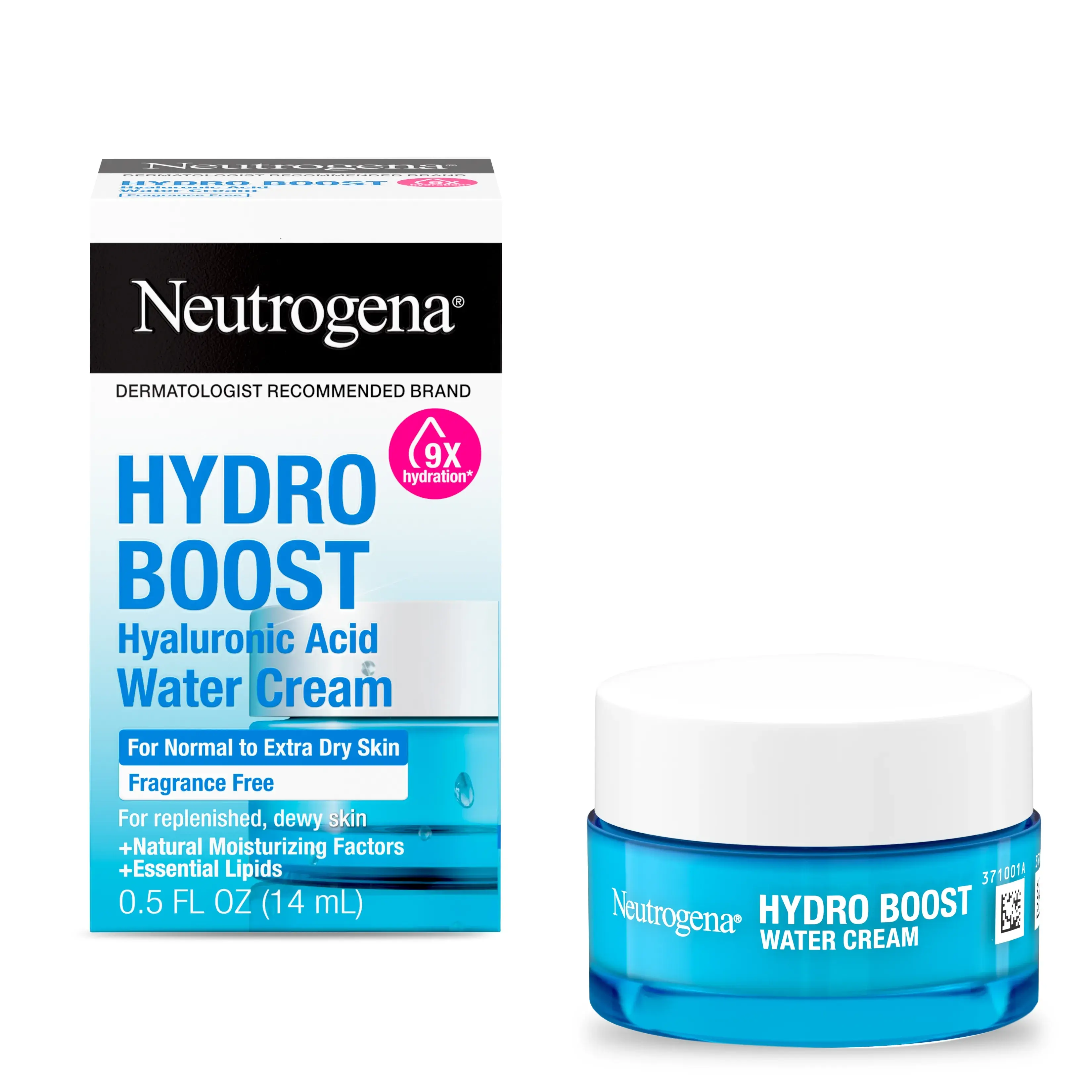 Neutrogena Hydro Boost Hyaluronic Acid Water Cream Fragrance Free Facial Moisturizer 0.5 Fl. Oz