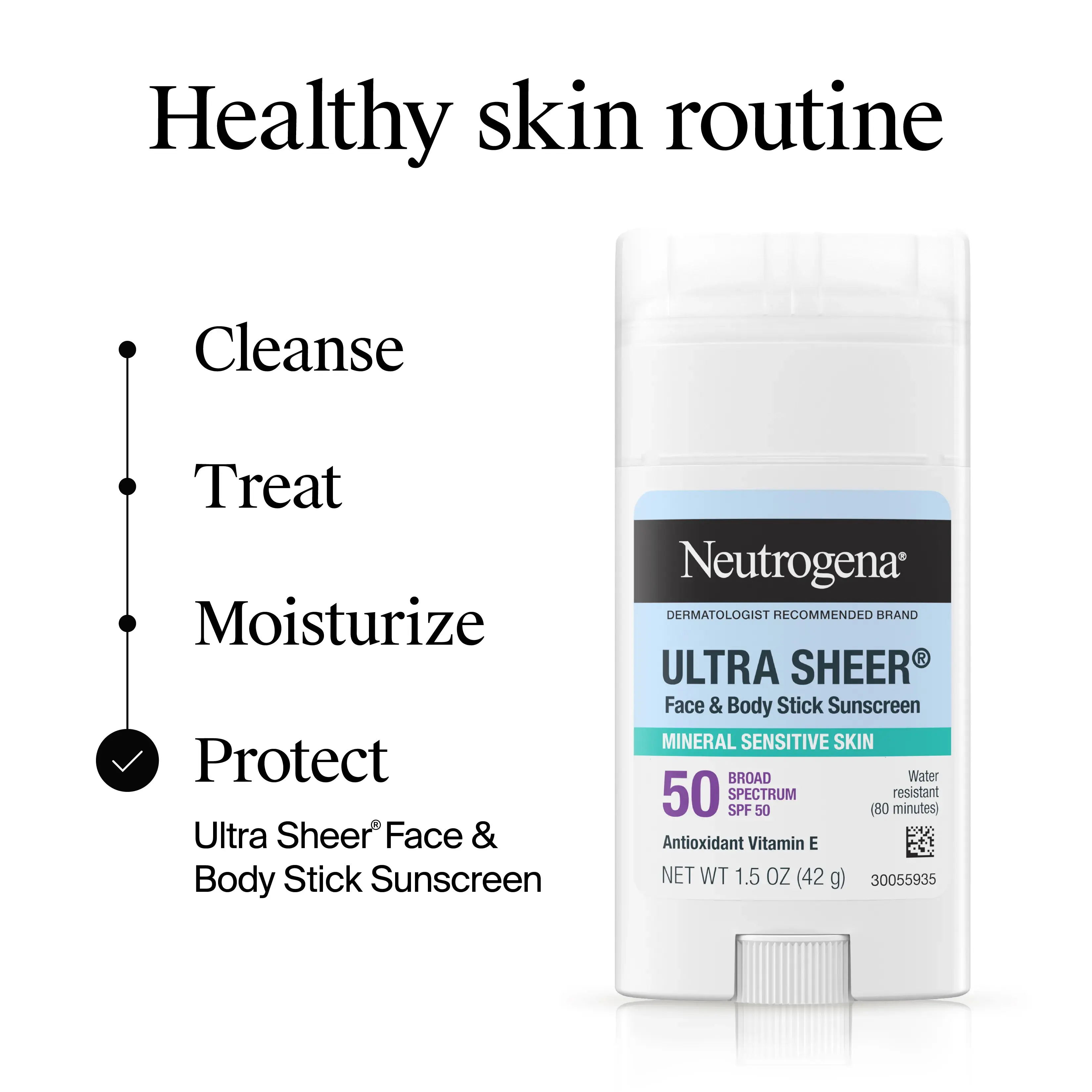 Neutrogena Ultra Sheer Mineral Face & Body Stick SPF 50. 1.5 Oz