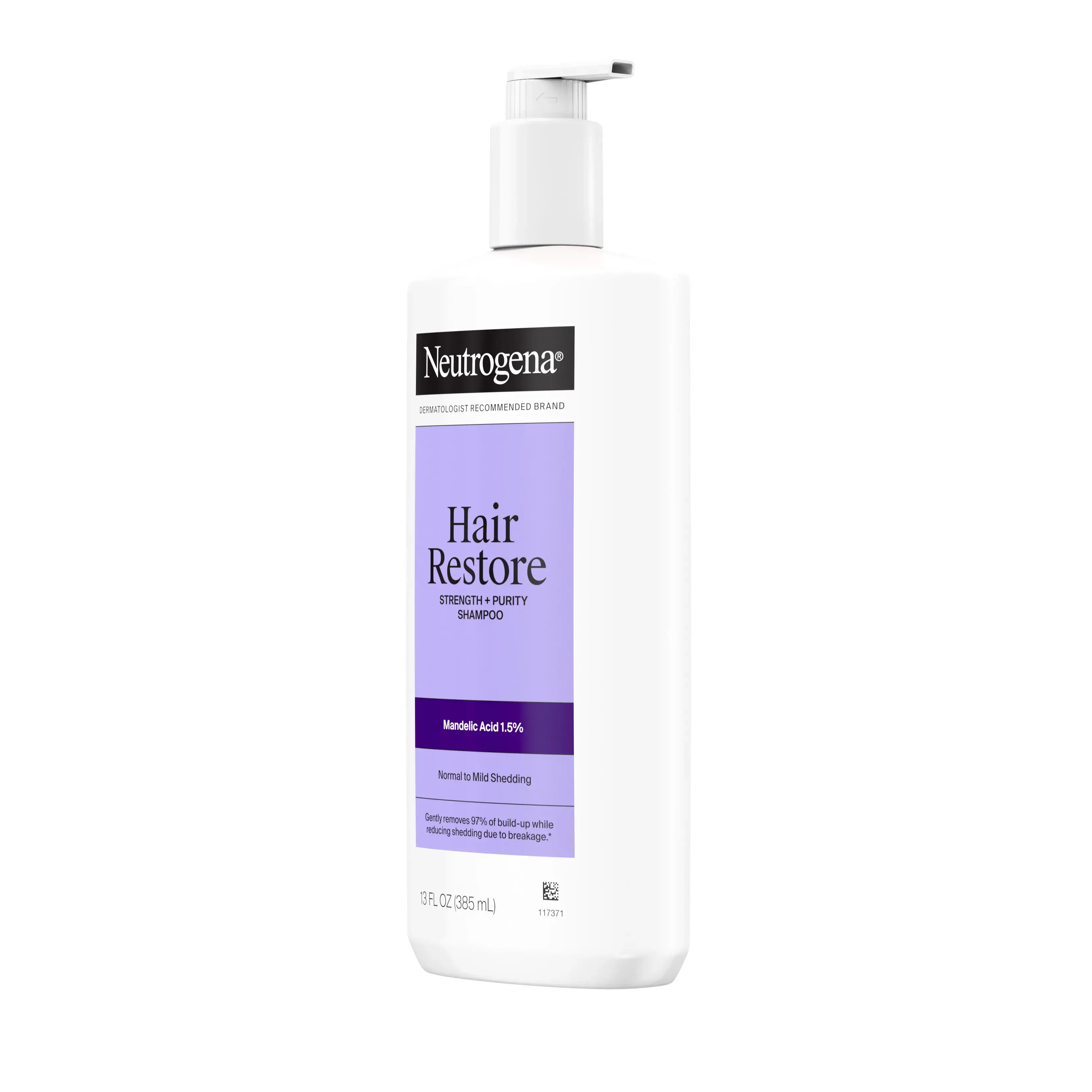 Hair Restore Strength + Purity Shampoo Left Side of Packaging