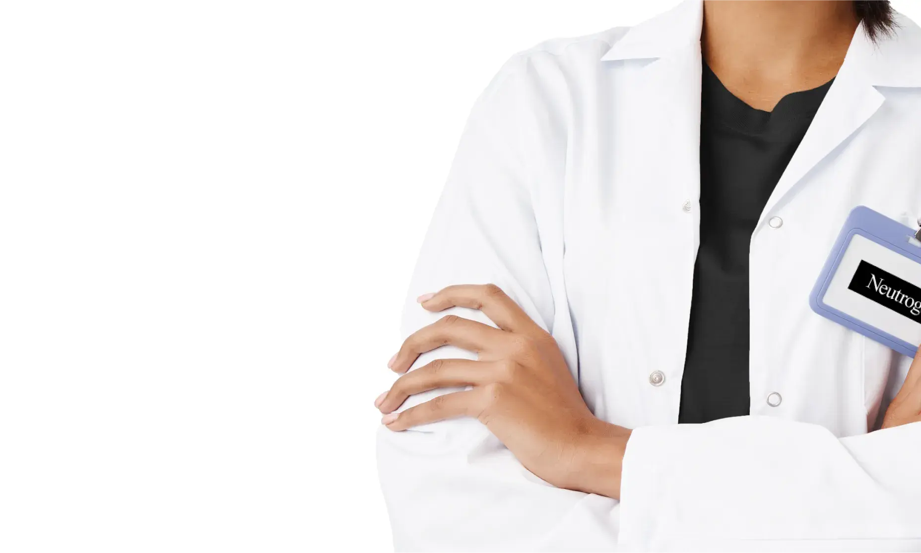 Dermatologist wearing lab coat