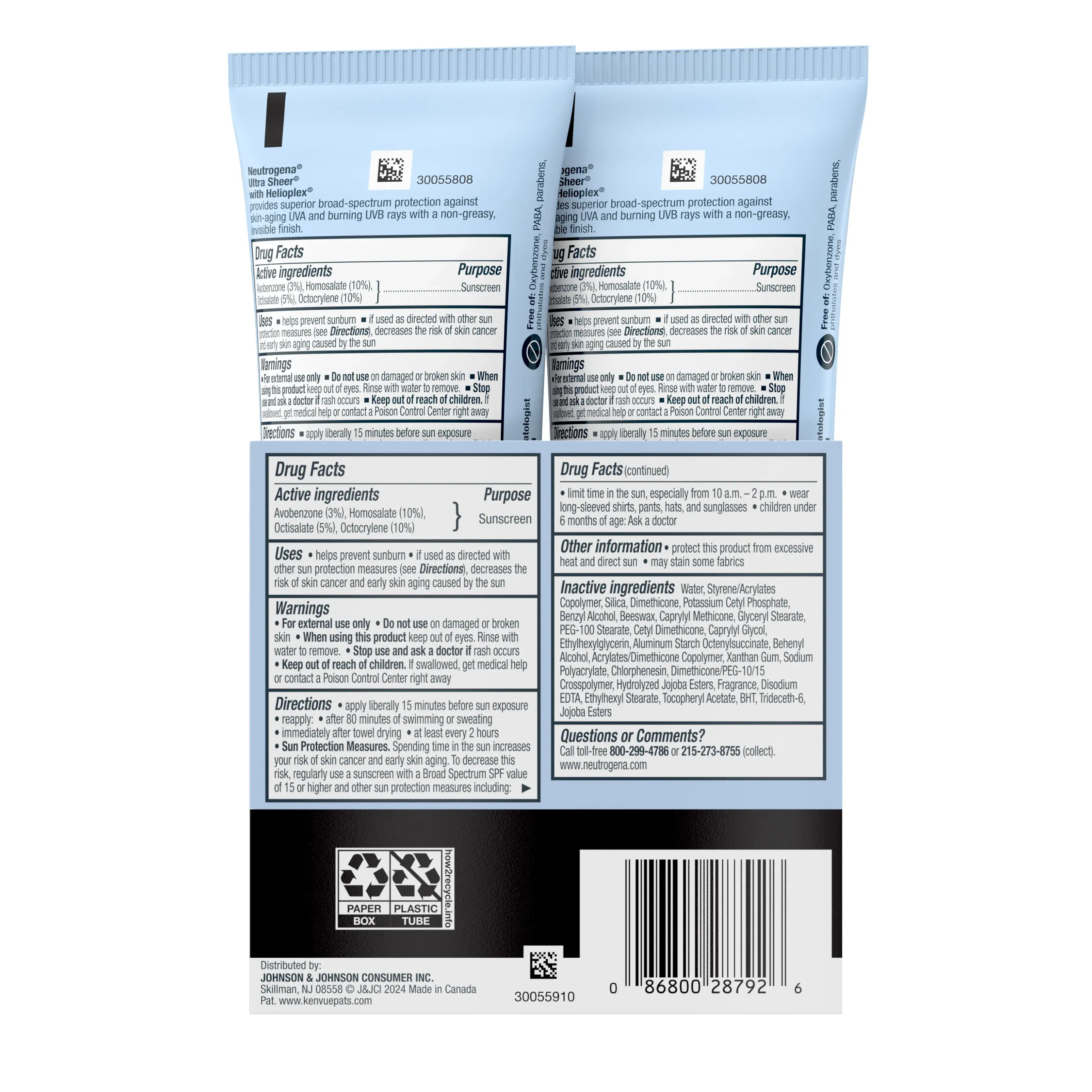 Neutrogena Ultra Sheer Dry-Touch SPF 45 Sunscreen Lotion, two, Two 3 fl. oz 