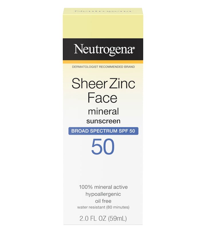 Neutrogena Sheer Zinc Face Dry-Touch Sunscreen Broad Spectrum SPF 50 For Sensitive Skin