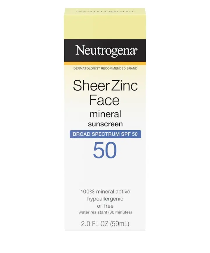Neutrogena Sheer Zinc Face Dry-Touch Sunscreen Broad Spectrum SPF 50 For Sensitive Skin