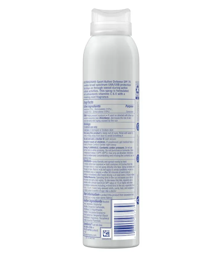 Neutrogena® Sport Active Defense with Broad Spectrum SPF 70 Sunscreen Spray