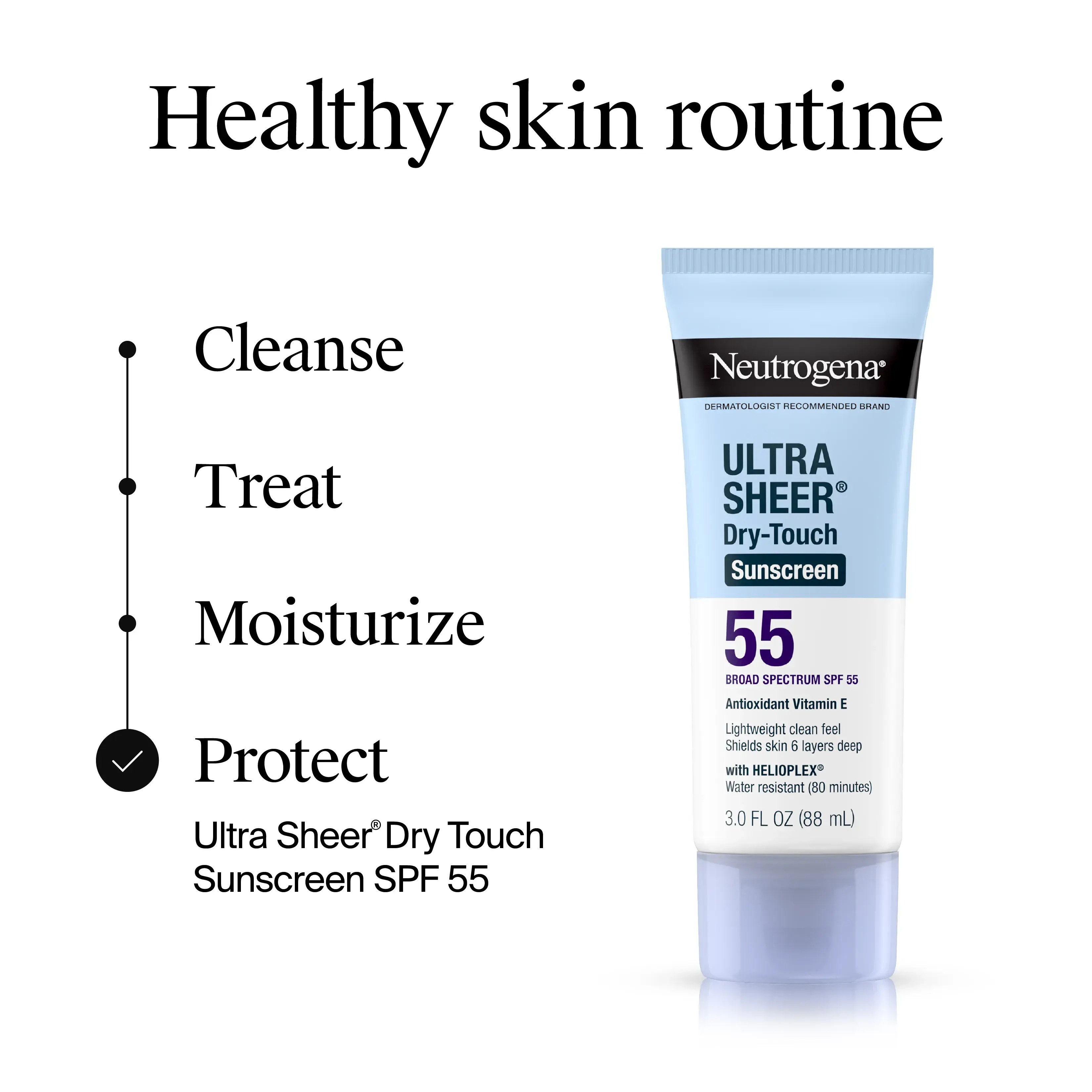 Neutrogena Ultra Sheer Dry-Touch Sunscreen Lotion Broad Spectrum SPF 55, 3 Fl. Oz