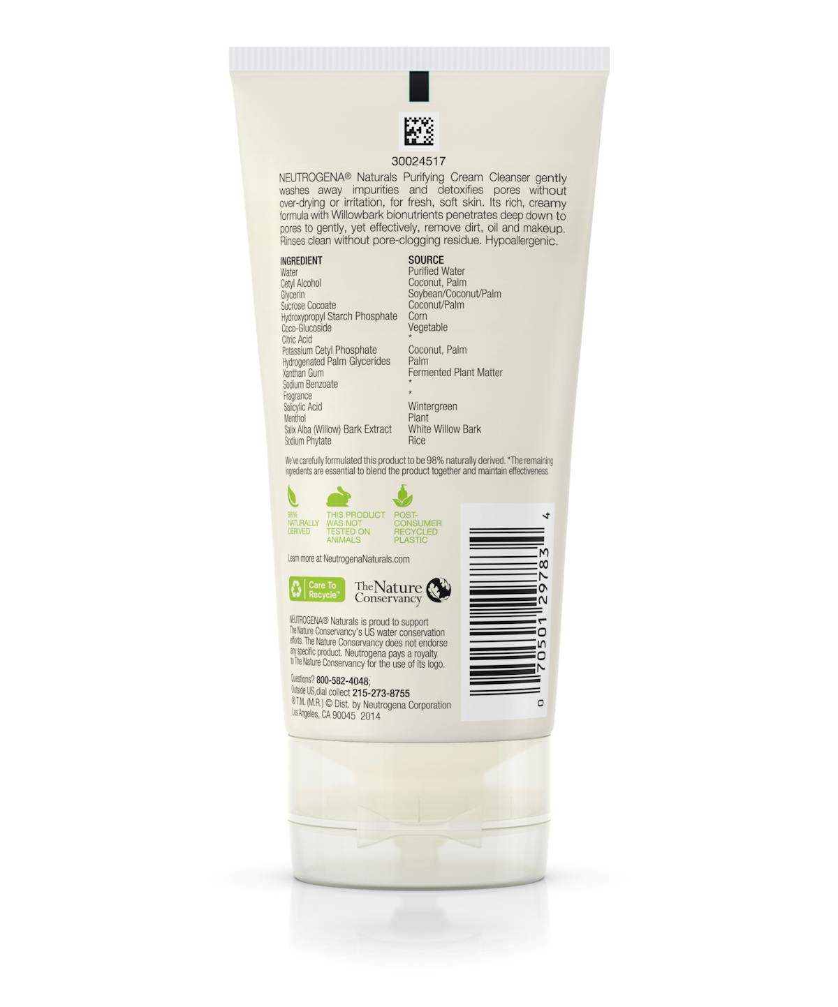 Neutrogena® Naturals Purifying Cream Cleanser 5