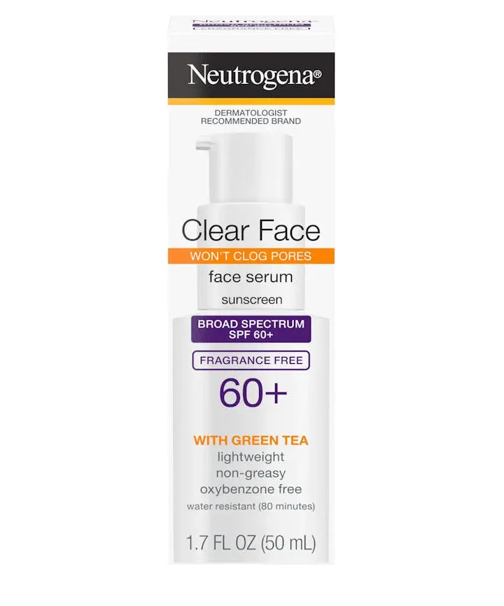 Neutrogena Neutrogena® Clear Face Serum Sunscreen with Green Tea Broad Spectrum SPF 60+ Fragrance Free