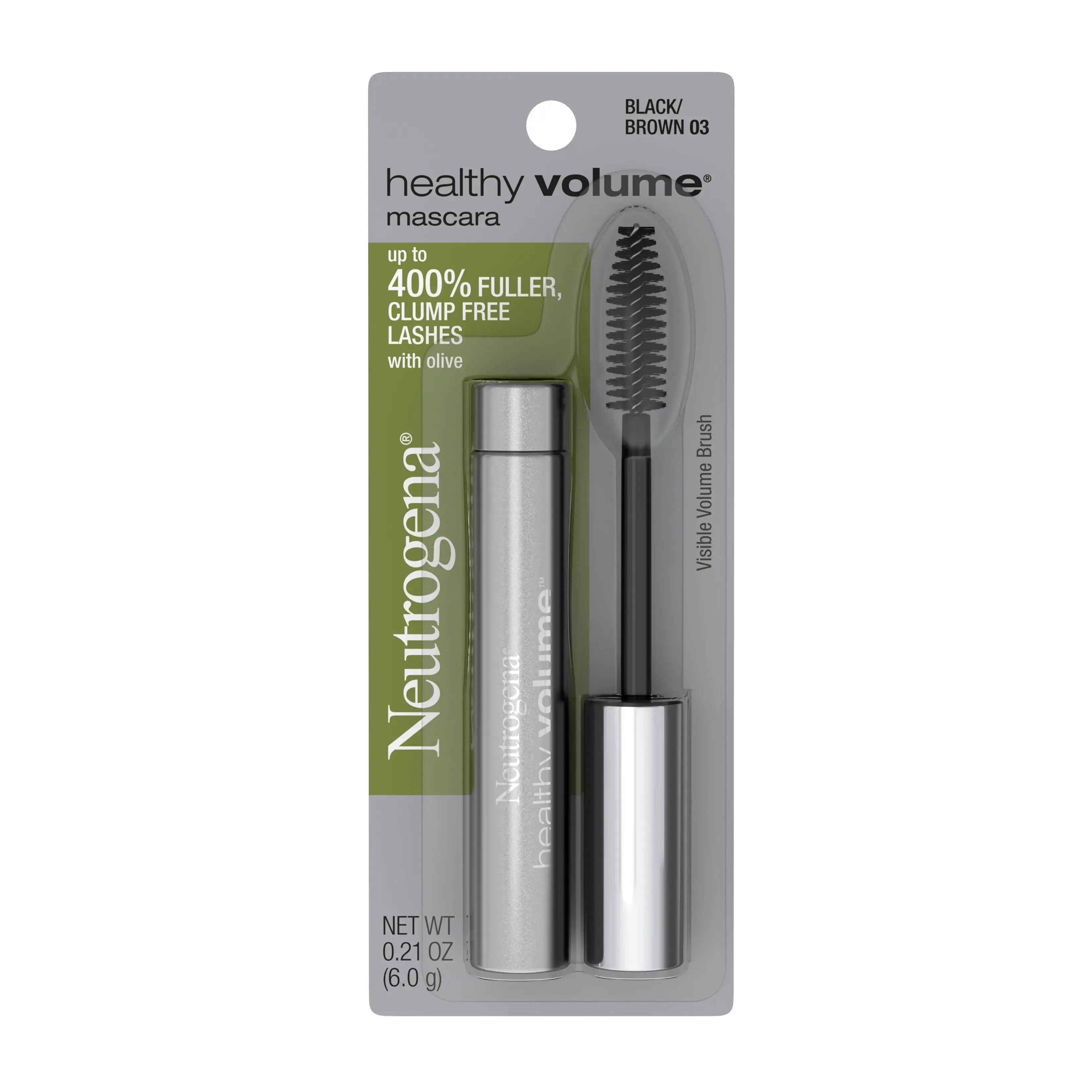 Neutrogena Healthy Volume Mascara, Black/Brown 03, .21 Oz, front of packaging
