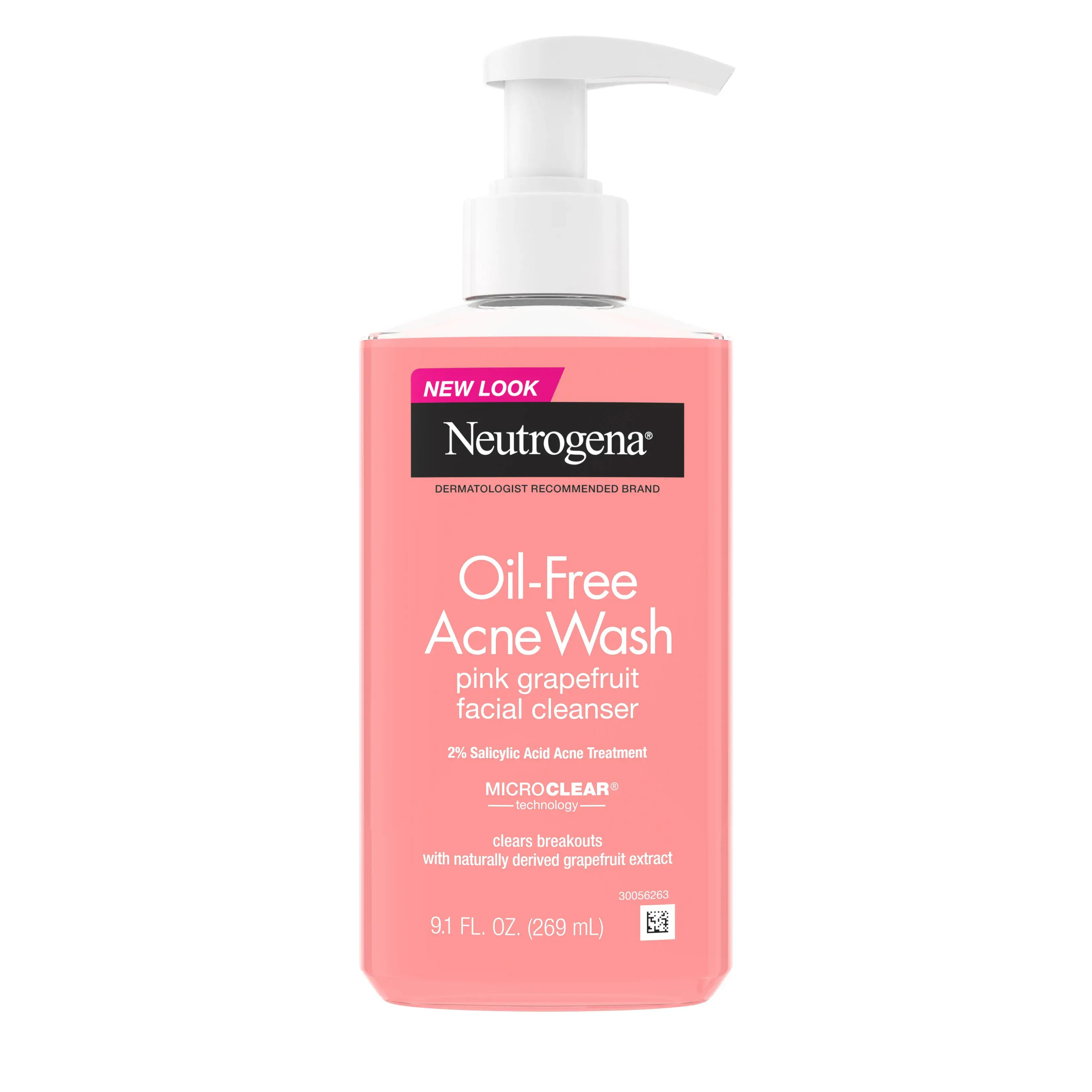 Neutrogena Oil-Free Acne Wash Pink Grapefruit Facial Cleanser 9.1 Fl. Oz Front of Packaging
