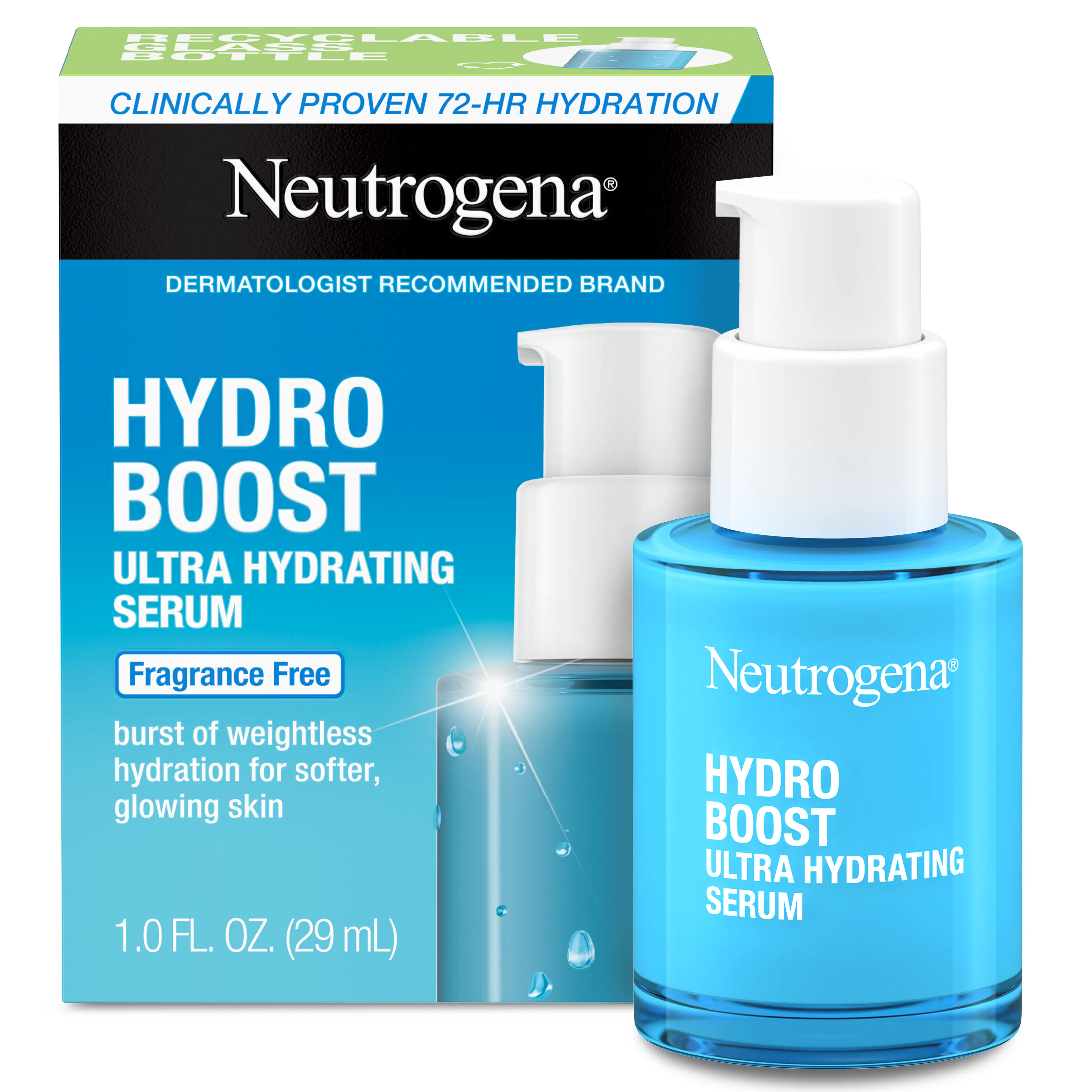 Neutrogena Hydro Boost Ultra Hydrating Serum Fragrance Free 1 fl oz product package