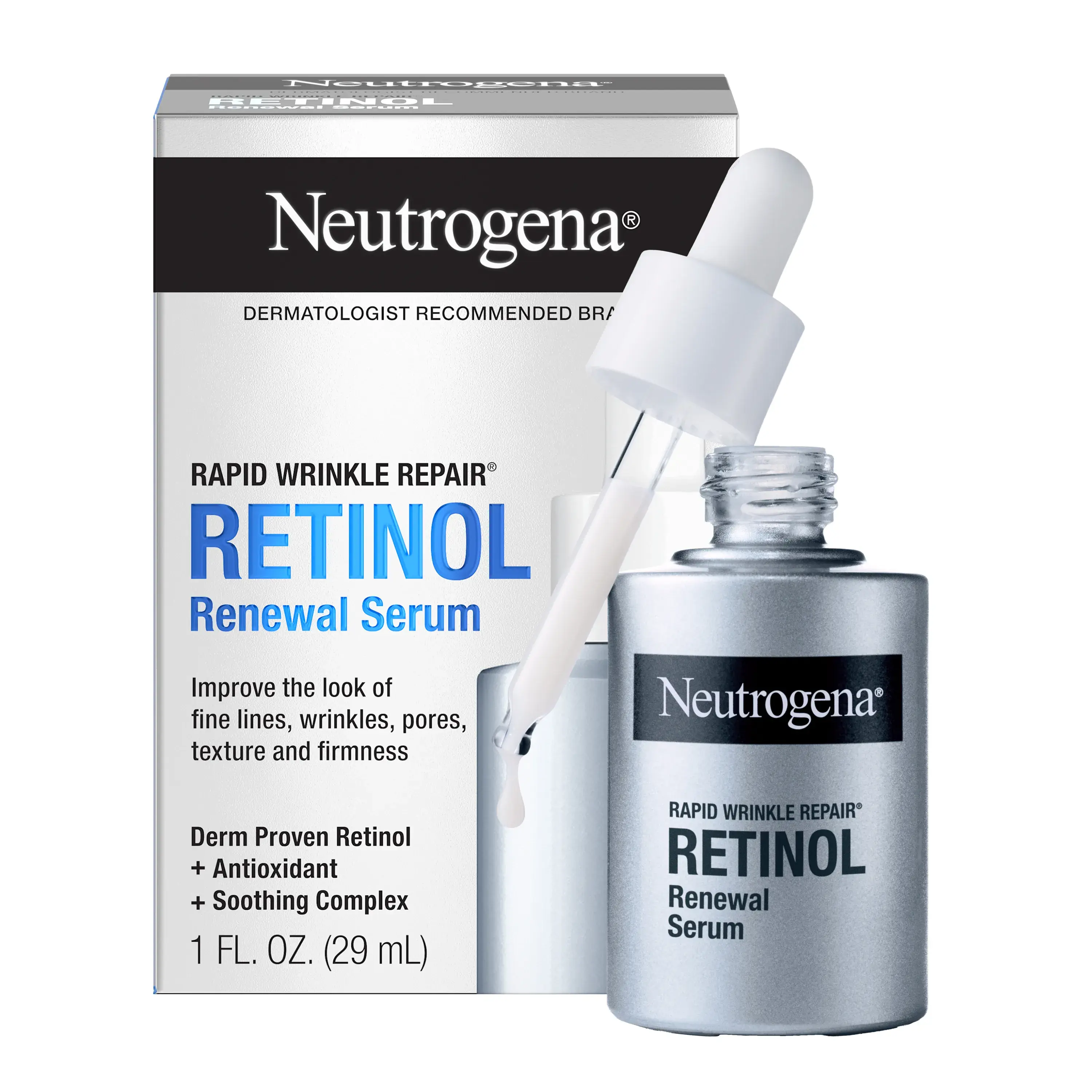 Neutrogena® Rapid Wrinkle Repair Retinol Renewal Serum, 1 Fl. Oz, front of pack