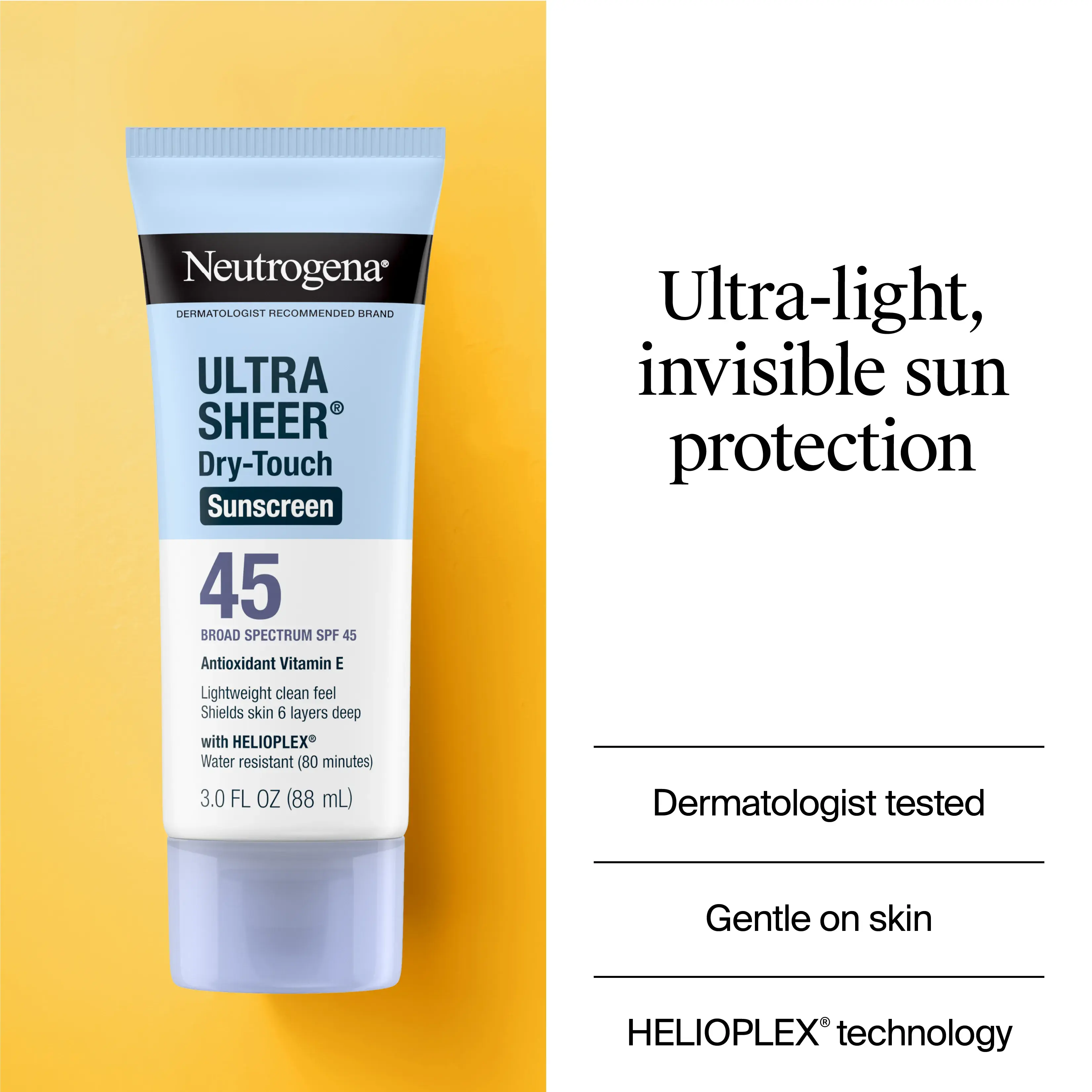 Neutrogena Ultra Sheer Dry-Touch Sunscreen Lotion Broad Spectrum SPF 45, 3 Fl. Oz