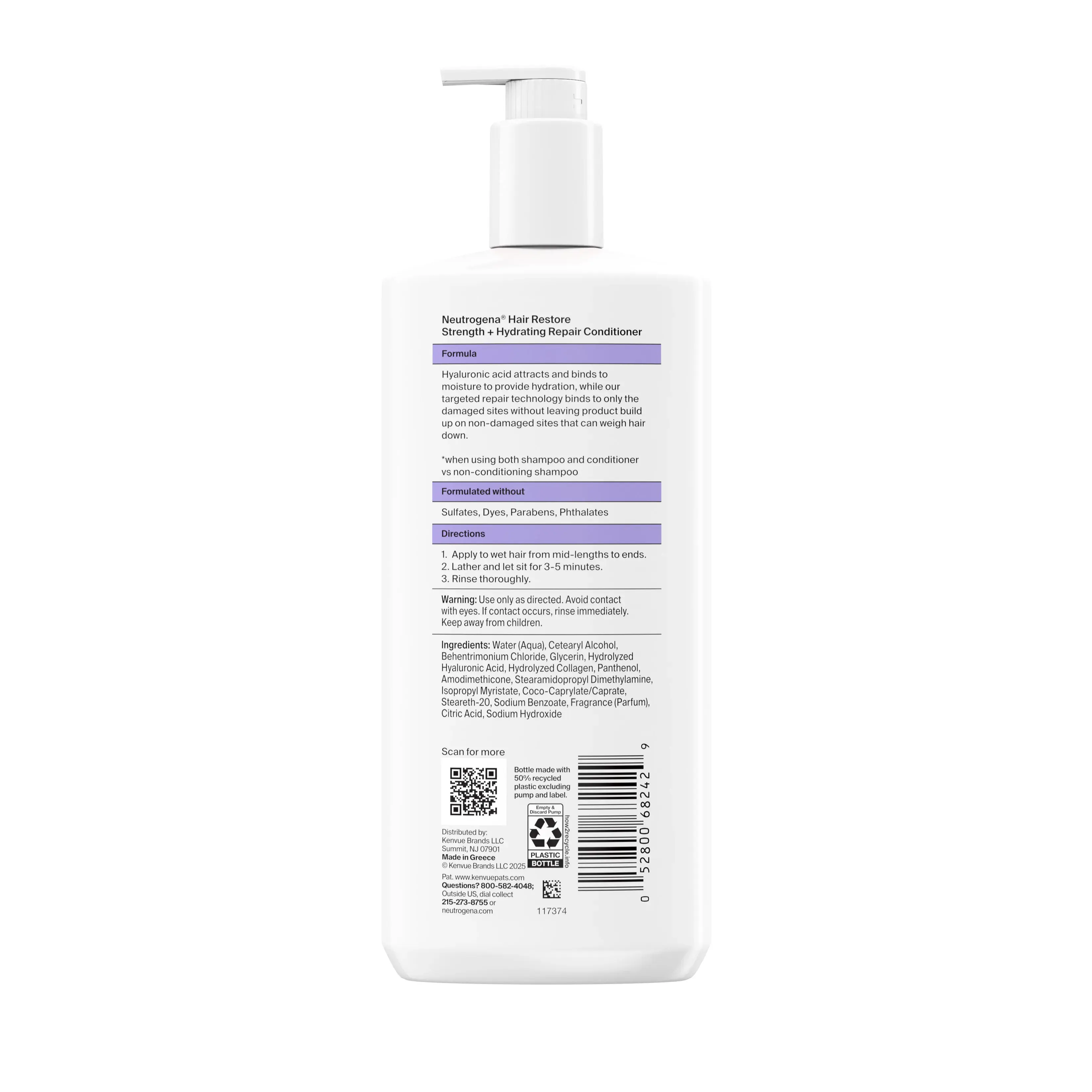 Hair Restore Strength + Hydrating Repair Conditioner Back of Packaging