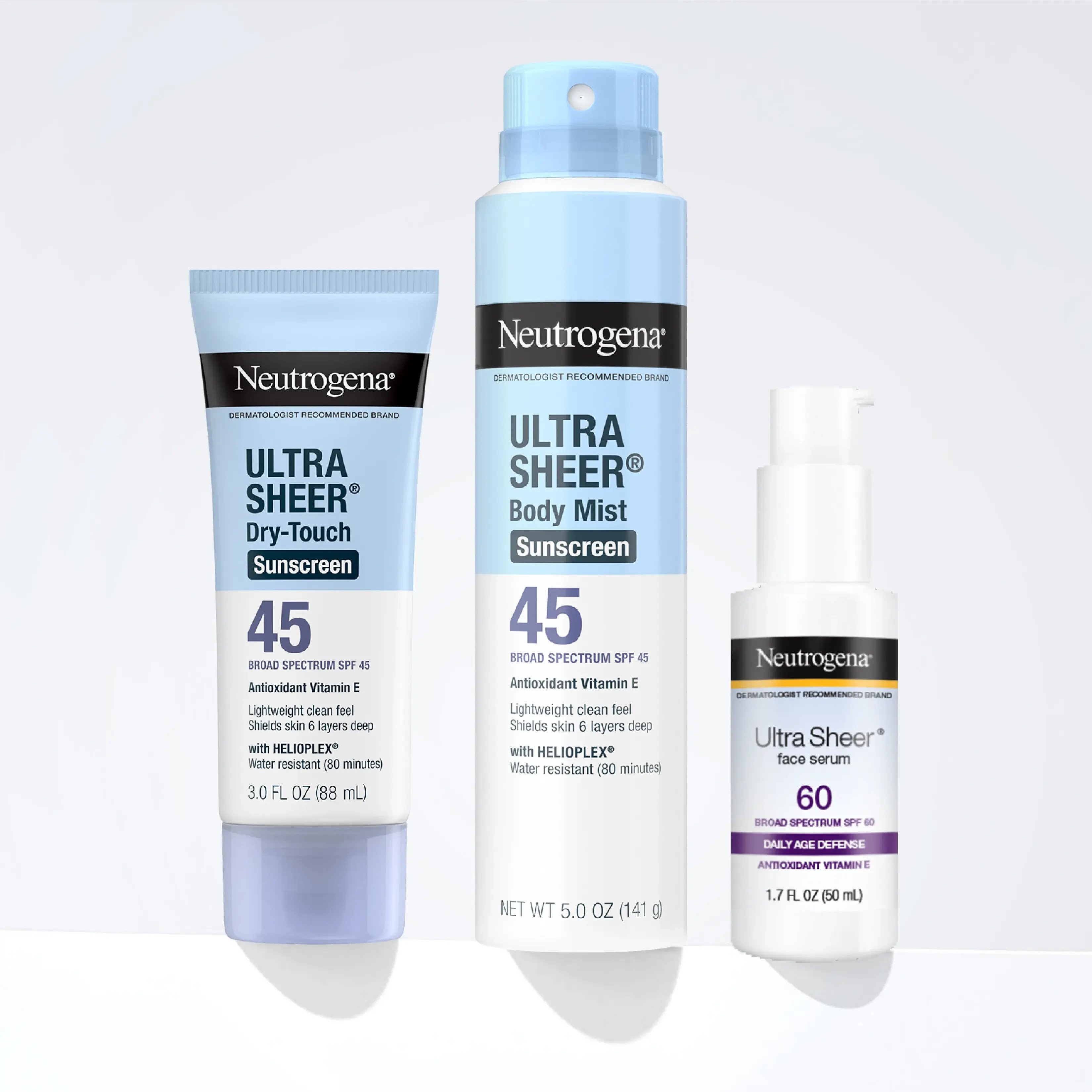 Neutrogena Ultra Sheer Body Mist Sunscreen Broad Spectrum SPF 45, 5 Oz